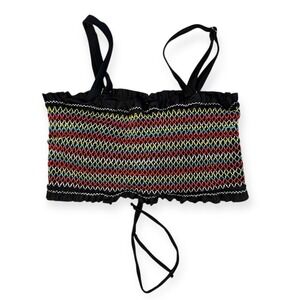 Medium‎ Multicolor Stripe Smocked Swim Top